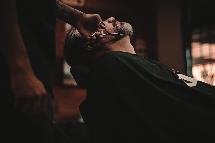 Man in barber chair