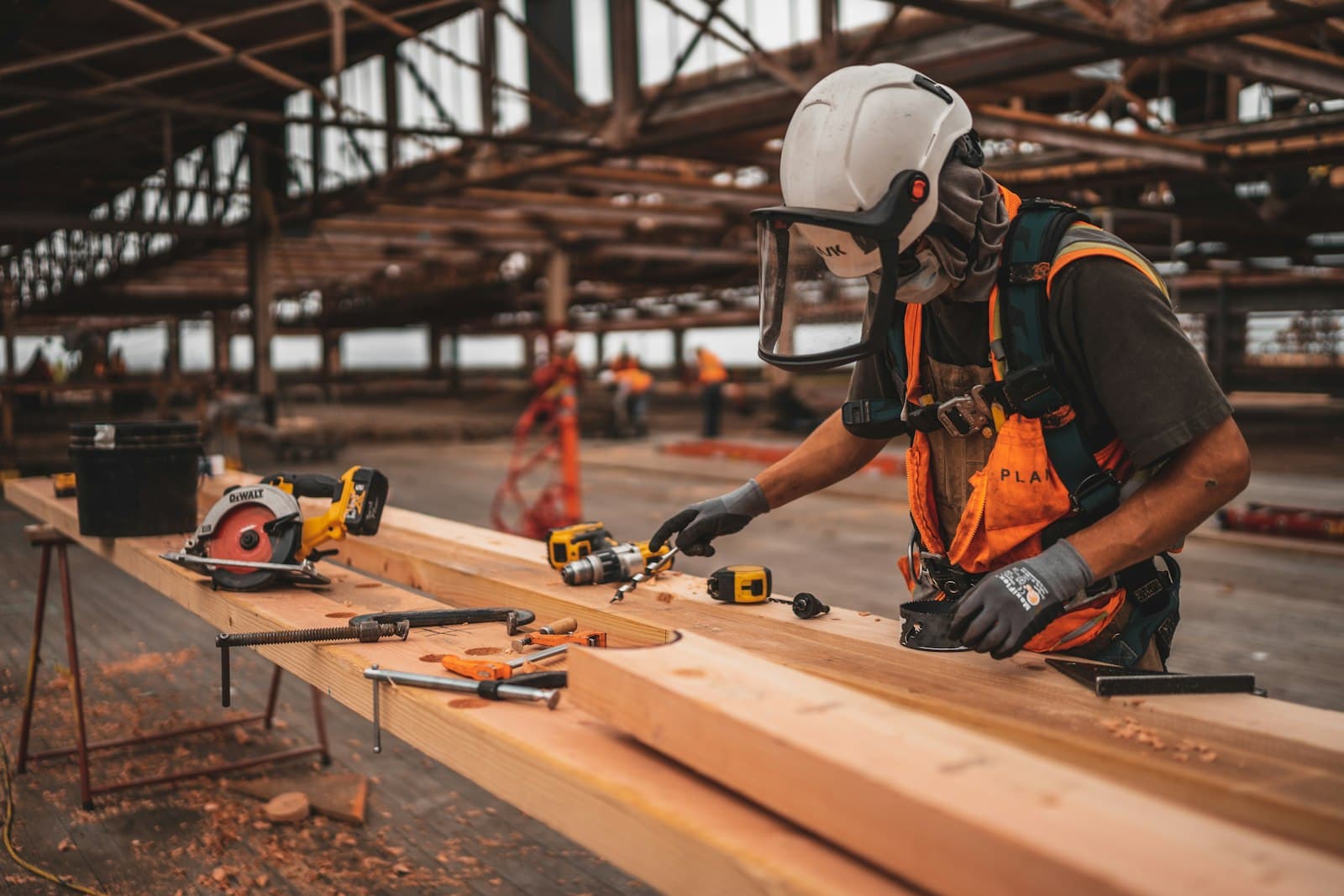 Professional contractor at work