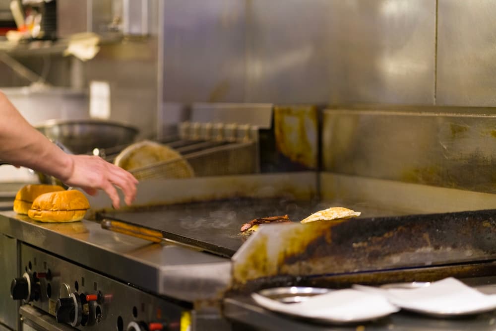 Chef grilling